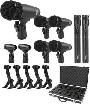 XTUGA MI7 7-Piece Wired Dynamic Drum Mic Kit Whole Metal- Kick Bass Microphone Set Use for Drums Vocal Other Instrument Complete with Thread Clip Inserts Mics Holder XTUGA MI7 7-Piece Wired Dynamic Drum Mic Kit Whole Metal- Kick Bass Microphone Set Use for Drums Vocal Other Instrument Complete with Thread Clip Inserts Mics Holder