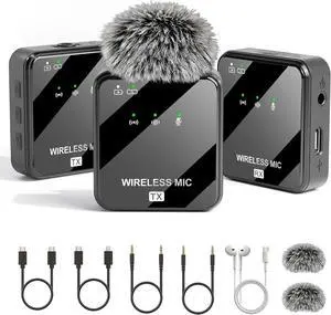 K63 Wireless Lavalier Microphone for iPhone/USB-C Phone,Camera,Tablet and Mac,mini iPhone Microphone for Video Recording,Vlogging,48KHz/24Bit,164 ft Range,Noise Cancelling K63 Wireless Lavalier Microphone for iPhone/USB-C Phone,Camera,Tablet and Mac,mini iPhone Microphone for Video Recording,Vlogging,48KHz/24Bit,164 ft Range,Noise Cancelling