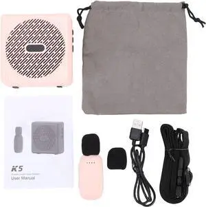 Wireless Teachers Voice Amplifier, Portable Microphone and Speaker Microphone with 2.4G Connectivity for Classroom Public Speeches Guided Tours Stable Sound Quality