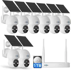 Hiseeu Solar Security Camera, 4MP 8-Cam Kit, 1TB HDD Hiseeu Solar Security Camera, 4MP 8-Cam Kit, 1TB HDD