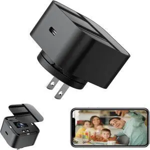 LIZVIE Hidden Camera Charger, 170° Wide Angle 1080p Night Vision/Motion Detection/Free App Remote Control/SD Storage/2.4G WiFi/Nanny Cam Hidden Camera for Home Security Indoor.