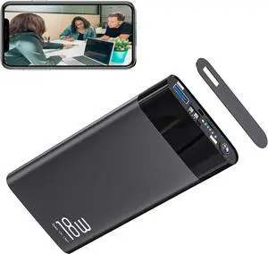 LIZVIE 10000mAh Power Bank, Portable 1080P HD 2.4G WiFi, Motion Detection/Free APP Remote View/Night Vision/Wireless Remote Control for Home Indoor Security.