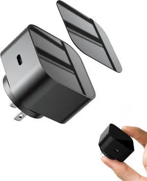 LIZVIE Phone Charger, WiFi USB-C Charger Port - 1080P Night Vision/Motion Detection/App Control/SD Storage/Charger Nanny Cam Live View for Home/Office Security.