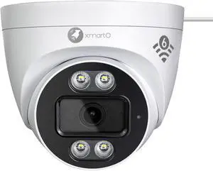 xmartO Indoor Wireless Camera for Home Security, 2K HD Dome Security Camera with 5G Dual Band WiFi 6, 2-Way Audio, SD Card Slot, IR and Color Night Vision, 24/7 Surveillance Camera, No Monthly Fee
