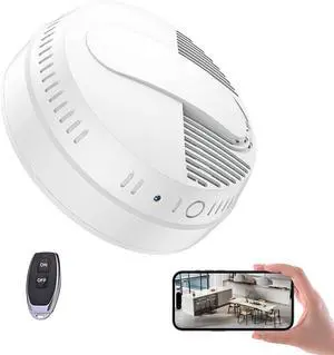 LIZVIE Smoke Detector Hidden Camera, 10000mAh Hidden Camera with 150° Wide Angle, Night Vision/Motion Detection/APP Control / 2.4G WiFi, Suitable for Home/Office Indoor Security.