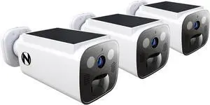 Night Owl® 2K Battery Solar Powered Camera with Spotlight and 2-Way Audio - 3 Pack - White