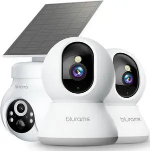 blurams 3-Pack Cameras for Home Security Bundle, 2K Indoor/Outdoor Camera w/AI Motion Detection, 2-Way Audio, Compatible with Alexa&Google Home