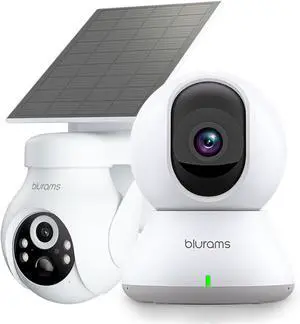 blurams 2 Pack Cameras for Home Security, 2K Outdoor & Indoor Camera Bundle w/AI Motion Detection, 2-Way Audio, Compatible with Alexa