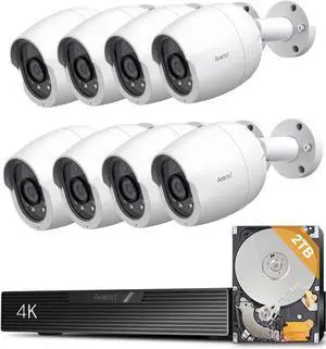 ARENTI 8MP PoE Security Camera System, 8CH 4K NVR with 2TB HDD and 8 Outdoor Bullet IP Cameras, AI Human/Vehicle Detection, 24/7 Surveillance, H.265, Plug & Play Wired Kit