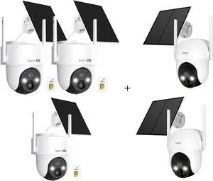 ARENTI 3×4G LTE Cameras + 2×Solar WiFi  Nationwide Coverage, 2K Live Feed, No WiFi Required