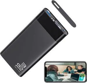 LIZVIE 10000 mAh Power Bank Camera Detector Smart Hidden Camera, Portable Spy Cameras Charger 1080P Motion Detection SD Storage 2.4G WiFi 24/7 Remote View Nanny Cam for Pet/Baby/Home Safety.