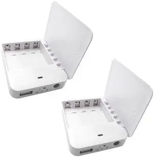 Battery Operated Phone Charger with LED|EmergencyUSB Battery Powered Power Bank Portable 4 AA Batteries Powered Outlet (2Pack White) Battery Operated Phone Charger with LED|EmergencyUSB Battery Powered Power Bank Portable 4 AA Batteries Powered Outlet (2Pack White)