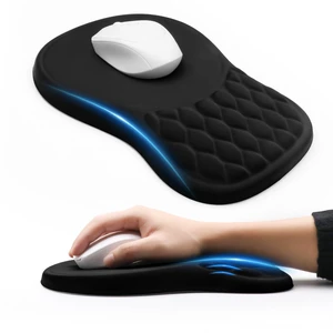 Ergonomic Mouse Pad with Wrist Rest Sloped Massage Design (Black) | Soft Comfortable Memory Foam Wrist Support for Pain Relief, Non-Slip PU Base, Office, Home, Gaming Mousepad for Desk Ergonomic Mouse Pad with Wrist Rest Sloped Massage Design (Black) | Soft Comfortable Memory Foam Wrist Support for Pain Relief, Non-Slip PU Base, Office, Home, Gaming Mousepad for Desk