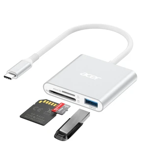 SD Card Reader USB C, 3 in 1 Memory Card Reader with Dual Slots/USB3.0 | Aluminum Micro SD Card Adapter for iPhone 17/16/15 Compatible with Camera, Android, MacBook Neo/Pro/Air, Laptop-Silver SD Card Reader USB C, 3 in 1 Memory Card Reader with Dual Slots/USB3.0 | Aluminum Micro SD Card Adapter for iPhone 17/16/15 Compatible with Camera, Android, MacBook Neo/Pro/Air, Laptop-Silver
