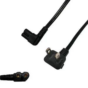 TV Power Cord Degree Angled 2 Prong Power Cable 2-Slot Non-Polarized Angle Power Cord for Samsung TV TCL LG Replacement L Shape 10 Feet 18 AWG TV Power Cord Degree Angled 2 Prong Power Cable 2-Slot Non-Polarized Angle Power Cord for Samsung TV TCL LG Replacement L Shape 10 Feet 18 AWG