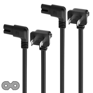 2-Pack AC Power Cord 8 FT, IEC C7 Figure 8, 2 Prong Replacement TV Cable Right Angle, Compatible with Samsung LG TCL Sony Apple Sharp Insignia Toshiba TV PS5/PS4/PS3 Xbox Series S/Series X/Xbox One 2-Pack AC Power Cord 8 FT, IEC C7 Figure 8, 2 Prong Replacement TV Cable Right Angle, Compatible with Samsung LG TCL Sony Apple Sharp Insignia Toshiba TV PS5/PS4/PS3 Xbox Series S/Series X/Xbox One