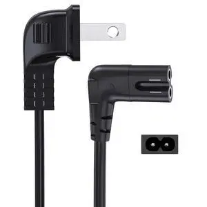 10FT TV Power Cable for LG TV 24" 28" 32" 40" 43" 48" 49" 50" 55" 60" 65" 75" 80" 85" Inch, 90 Degree Angled 18AWG 2-Prong to L-Shaped C7 Power Cord for LG 43LH570A 55UH6090 Frame Power Cord Cable 10FT TV Power Cable for LG TV 24" 28" 32" 40" 43" 48" 49" 50" 55" 60" 65" 75" 80" 85" Inch, 90 Degree Angled 18AWG 2-Prong to L-Shaped C7 Power Cord for LG 43LH570A 55UH6090 Frame Power Cord Cable