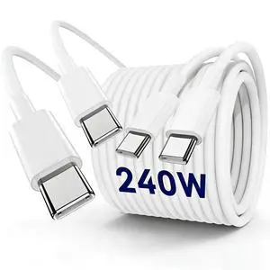 240W USB C to C Charger Cable 10ft, Long Type C iPhone Fast Charging Cord Wire for MacBook Pro/MacBook Air/M5/M4/M3/M2/iPad Pro/Air/Apple iPhone 17 Pro 16 15 Pro Max/Samsung Galaxy/Plus/Laptop/Tablet 240W USB C to C Charger Cable 10ft, Long Type C iPhone Fast Charging Cord Wire for MacBook Pro/MacBook Air/M5/M4/M3/M2/iPad Pro/Air/Apple iPhone 17 Pro 16 15 Pro Max/Samsung Galaxy/Plus/Laptop/Tablet