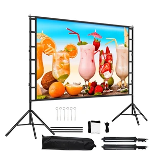 lejiada 100 Inch Outdoor Projector Screen with One-Piece Telescopic Stand, Wrinkle-Resistant 4K HD Movie Screen for Backyard, Camping and Indoor Home Theater (Fits Long Throw Projectors) lejiada 100 Inch Outdoor Projector Screen with One-Piece Telescopic Stand, Wrinkle-Resistant 4K HD Movie Screen for Backyard, Camping and Indoor Home Theater (Fits Long Throw Projectors)