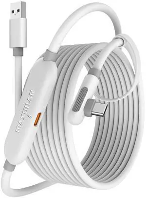 Maxonar VR Charging Link Cable 20FT Charge While Playing PC VR, USB 3.0 Stable Data, Built to Replace Meta Link Cable for Quest 3S / Quest 3 / Quest 2 / Pico 4 White Maxonar VR Charging Link Cable 20FT Charge While Playing PC VR, USB 3.0 Stable Data, Built to Replace Meta Link Cable for Quest 3S / Quest 3 / Quest 2 / Pico 4 White