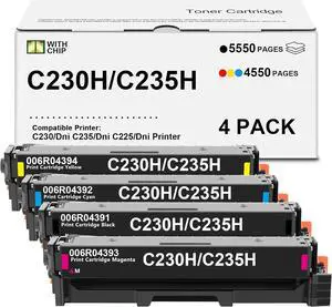 C230 C235 Toner Cartridge 4 Pack High Yield(with New Chip) C230 C235 Toner Cartridge 4 Pack High Yield(with New Chip)