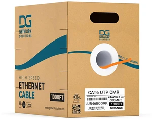 DG Cat6 Riser (CMR), 1000ft, Unshielded, 24AWG, with Spline (+), Solid Bare Copper, 600MHz, ETL Listed, Indoor/Home/Commercial Use, Bulk Ethernet Cable, Orange DG Cat6 Riser (CMR), 1000ft, Unshielded, 24AWG, with Spline (+), Solid Bare Copper, 600MHz, ETL Listed, Indoor/Home/Commercial Use, Bulk Ethernet Cable, Orange