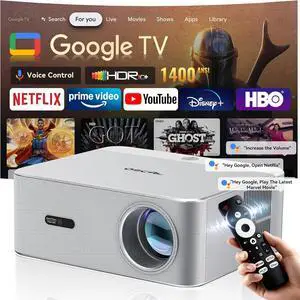 Certified Google TVOSCAL PV800 Pro 4K Projector, Real 1400 ANSI Lumens, WiFi 6, Netflix, 10,000+ Apps, HDR10+, Hi-Fi Sound, Auto-Focus & 6D Keystone Correction Mini Projector with WiFi and Bluetooth Certified Google TVOSCAL PV800 Pro 4K Projector, Real 1400 ANSI Lumens, WiFi 6, Netflix, 10,000+ Apps, HDR10+, Hi-Fi Sound, Auto-Focus & 6D Keystone Correction Mini Projector with WiFi and Bluetooth