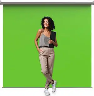 Wider Style KHOMO Gear Green Screen 84 x 84 inch Extra Large Pull Down Backdrop Portable Collapsible Roll Down Projector Screen Green Screen for Video, Streaming, and Photography Wider Style KHOMO Gear Green Screen 84 x 84 inch Extra Large Pull Down Backdrop Portable Collapsible Roll Down Projector Screen Green Screen for Video, Streaming, and Photography
