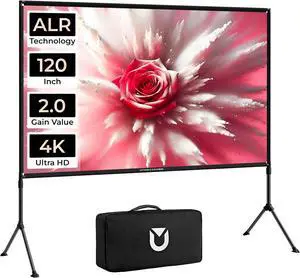 ULTIMEA Outdoor Projector Screen with Stand, 120 inch Anti-Glare Portable Projector Screen, Foldable Indoor Projection Screens 16:9 4K Full HD Movie Screen with Carry Bag for Home Theater ULTIMEA Outdoor Projector Screen with Stand, 120 inch Anti-Glare Portable Projector Screen, Foldable Indoor Projection Screens 16:9 4K Full HD Movie Screen with Carry Bag for Home Theater