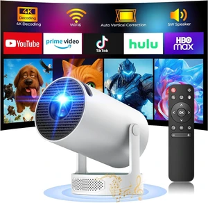 Mini Projector with WiFi and Bluetooth, 4K Projector with 5W Soundbase Speaker, Portable Projector of 270° Rotation Automatic Vertical Keystone Correction, 300 ANSI Lumens Christmas Bedroom Projector Mini Projector with WiFi and Bluetooth, 4K Projector with 5W Soundbase Speaker, Portable Projector of 270° Rotation Automatic Vertical Keystone Correction, 300 ANSI Lumens Christmas Bedroom Projector
