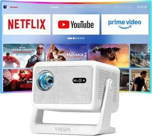 1900 ANSI & Officially-Licensed APPSmart 4K Projector with WiFi and Bluetooth, VISSPL Auto Focus Portable Outdoor Projector, Movie Home Theater Proyector with 360° Adjustable Stand 1900 ANSI & Officially-Licensed APPSmart 4K Projector with WiFi and Bluetooth, VISSPL Auto Focus Portable Outdoor Projector, Movie Home Theater Proyector with 360° Adjustable Stand