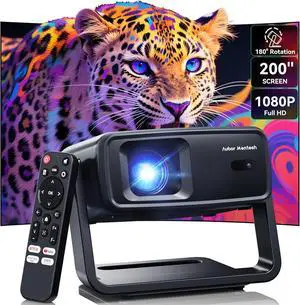 Projector with WiFi and Bluetooth, Support Decoding Projector 4K, 1200 ANSI 180° Rotatable with Native 1080P Mini Projector, Auto Keystone, Portable Smart Outdoor Home Movie Projectors Projector with WiFi and Bluetooth, Support Decoding Projector 4K, 1200 ANSI 180° Rotatable with Native 1080P Mini Projector, Auto Keystone, Portable Smart Outdoor Home Movie Projectors