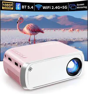 Mini Projector WiFi Video Projector Portable Small Movie Projectors outdoor, Mirroring Scrrenvia WiFi or via data cable, Compatible with iOS/Android/HDMI/Windows/TV Stick/Box/USB (Pink) Mini Projector WiFi Video Projector Portable Small Movie Projectors outdoor, Mirroring Scrrenvia WiFi or via data cable, Compatible with iOS/Android/HDMI/Windows/TV Stick/Box/USB (Pink)