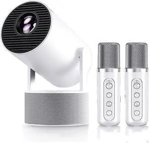 Mini Projector, HY300 PRO Karaoke Portable Projector Support 4K 1080P with Dual-Band WIFI6 5G Wireless 5.0 Bluetooth Android 11, 180° Rotatable 200AISI Mini Projector, HY300 PRO Karaoke Portable Projector Support 4K 1080P with Dual-Band WIFI6 5G Wireless 5.0 Bluetooth Android 11, 180° Rotatable 200AISI