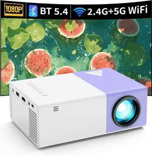 Mini Projector with WiFi - Portable 1080P HD Movie Projectors, Outdoor Compatible with Phone/Tablet/Laptop/TV Stick- Purple White Mini Projector with WiFi - Portable 1080P HD Movie Projectors, Outdoor Compatible with Phone/Tablet/Laptop/TV Stick- Purple White