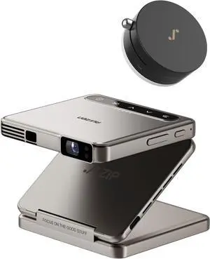 ZIP Tri-Fold DLP Truly Mini Projector Bundle with MagPlay Mount, Zero-Lag Focus, One-Click Screen Mirroring, Full-Screen Mode, Type-C Fast Charging, 5,000mAh Battery, Gold ZIP Tri-Fold DLP Truly Mini Projector Bundle with MagPlay Mount, Zero-Lag Focus, One-Click Screen Mirroring, Full-Screen Mode, Type-C Fast Charging, 5,000mAh Battery, Gold