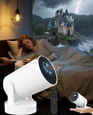 Projector for Books, Projector Reading, 2026 New HD Mini Portable Projector 4K with 180° Rotatable, Auto Vertical Keystone, Quiet Operation, Cozy Reading & Home Theater Projector for Books, Projector Reading, 2026 New HD Mini Portable Projector 4K with 180° Rotatable, Auto Vertical Keystone, Quiet Operation, Cozy Reading & Home Theater