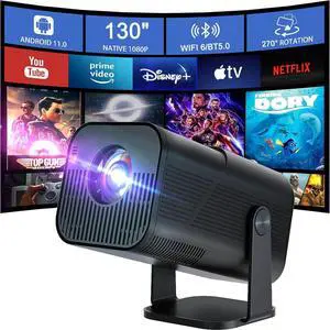 Portable WiFi 6 & Bluetooth Mini ProjectorsAndroid TV 11.0 Smart Support 4K Projector Outdoor/Home Movie Projector, Compatible with phone, TV Stick, Laptop, PS4, HDMI, USB Portable WiFi 6 & Bluetooth Mini ProjectorsAndroid TV 11.0 Smart Support 4K Projector Outdoor/Home Movie Projector, Compatible with phone, TV Stick, Laptop, PS4, HDMI, USB