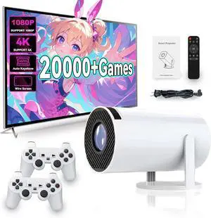 Portable X30 Projector with 2 Gamepad, Mini 130 Inch Outdoor Movie Projector with Retro Classic Game 20000+, 4K Screen Theater Video Game Console Projector Support WiFi, Bluetooth Portable X30 Projector with 2 Gamepad, Mini 130 Inch Outdoor Movie Projector with Retro Classic Game 20000+, 4K Screen Theater Video Game Console Projector Support WiFi, Bluetooth