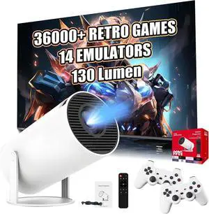 M300 MAX Portable Smart Projector with WIFI & Bluetooth, Wireless Projector with built in 36000+ Game 14 Emulator, 130 Lumen, 1024*600P, Android 11 Game Console for Home Theater, Outdoor (Red Box) M300 MAX Portable Smart Projector with WIFI & Bluetooth, Wireless Projector with built in 36000+ Game 14 Emulator, 130 Lumen, 1024*600P, Android 11 Game Console for Home Theater, Outdoor (Red Box)