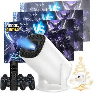 P30 Max Mini Projector For Bedroom,36000+ Games 14 Emulators Game Projector with Controllers,Auto Keystone Portable Projectors with Wifi and Bluetooth,Android 11 Proyector,1280*720P (Black Handle) P30 Max Mini Projector For Bedroom,36000+ Games 14 Emulators Game Projector with Controllers,Auto Keystone Portable Projectors with Wifi and Bluetooth,Android 11 Proyector,1280*720P (Black Handle)