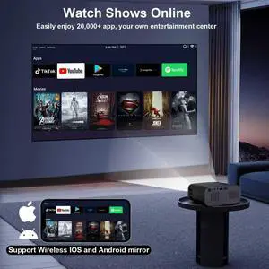 Mini Projector with WiFi and Bluetooth,4K Smart 1080P Portable Outdoor Movie Proyector with Android 13 & Built-in Apps, Auto Vertical Keystone,Compatible with Phone/HDMI/TV Stick Mini Projector with WiFi and Bluetooth,4K Smart 1080P Portable Outdoor Movie Proyector with Android 13 & Built-in Apps, Auto Vertical Keystone,Compatible with Phone/HDMI/TV Stick