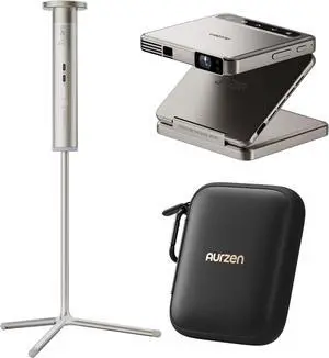 Aurzen ZIP Tri-Fold Truly Portable White DLP Projector with PowerPlay Stand and CasePlay Zero-Lag Focus, One-Click Screen Mirroring, 3H Playtime Aurzen ZIP Tri-Fold Truly Portable White DLP Projector with PowerPlay Stand and CasePlay Zero-Lag Focus, One-Click Screen Mirroring, 3H Playtime