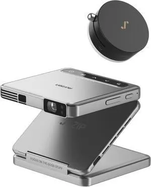 ZIP Tri-Fold DLP Truly Mini Projector Bundle with MagPlay Mount, Zero-Lag Focus, One-Click Screen Mirroring, Full-Screen Mode, Type-C Fast Charging, 5,000mAh Battery, White ZIP Tri-Fold DLP Truly Mini Projector Bundle with MagPlay Mount, Zero-Lag Focus, One-Click Screen Mirroring, Full-Screen Mode, Type-C Fast Charging, 5,000mAh Battery, White