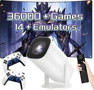 P30 Plus Smart Portable projector,36000+ Games,14 emulators,2.4G+5G WIFI & Bluetooth Mini Projector,1280*720P GAME projectors with 2 Wireless Controllers,Android 11,for Gaming & Camping P30 Plus Smart Portable projector,36000+ Games,14 emulators,2.4G+5G WIFI & Bluetooth Mini Projector,1280*720P GAME projectors with 2 Wireless Controllers,Android 11,for Gaming & Camping