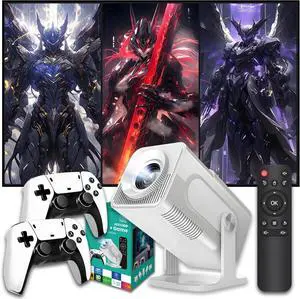 HCS350 PRO Electric Focus Mini Projector 10000+ Games 17 Emulators,Auto Focus/Keystone Game Projectors,Android 11 Portable Projector with WiFi Bluetooth,1280*720P,180° Rotation Proyector (Silver) HCS350 PRO Electric Focus Mini Projector 10000+ Games 17 Emulators,Auto Focus/Keystone Game Projectors,Android 11 Portable Projector with WiFi Bluetooth,1280*720P,180° Rotation Proyector (Silver)