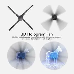 3D Hologram Fan Projector, 3D Hologram Advertising Displayer PC for LED Fan Projector Holographic Advertising Projector for Business Store, 100240V (US Plug) 3D Hologram Fan Projector, 3D Hologram Advertising Displayer PC for LED Fan Projector Holographic Advertising Projector for Business Store, 100240V (US Plug)