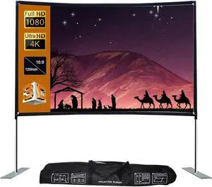 Portable Projector Screen Outdoor with Stand Bracket Screen 100/120 Inch 16:9 4K 3D Fast Folding Projection Screen(100 inch) Portable Projector Screen Outdoor with Stand Bracket Screen 100/120 Inch 16:9 4K 3D Fast Folding Projection Screen(100 inch)