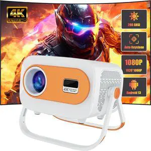 Full HD Portable Video Projector with Electric Focus, Compact Design for Home Theater and Outdoor Use, Smart Movie Projector Compatible with Laptop/DVD/Smartphone/HDMI/USB, White Full HD Portable Video Projector with Electric Focus, Compact Design for Home Theater and Outdoor Use, Smart Movie Projector Compatible with Laptop/DVD/Smartphone/HDMI/USB, White