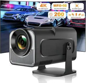 Mini Projector, HY320 Portable Projector, Support 4K 1080P with Dual-Band WIFI6 5G Wireless 5.0 Bluetooth Android 11, 180° Rotatable, Auto Keystone Correction, 40"-130" Screen Video Projector Mini Projector, HY320 Portable Projector, Support 4K 1080P with Dual-Band WIFI6 5G Wireless 5.0 Bluetooth Android 11, 180° Rotatable, Auto Keystone Correction, 40"-130" Screen Video Projector